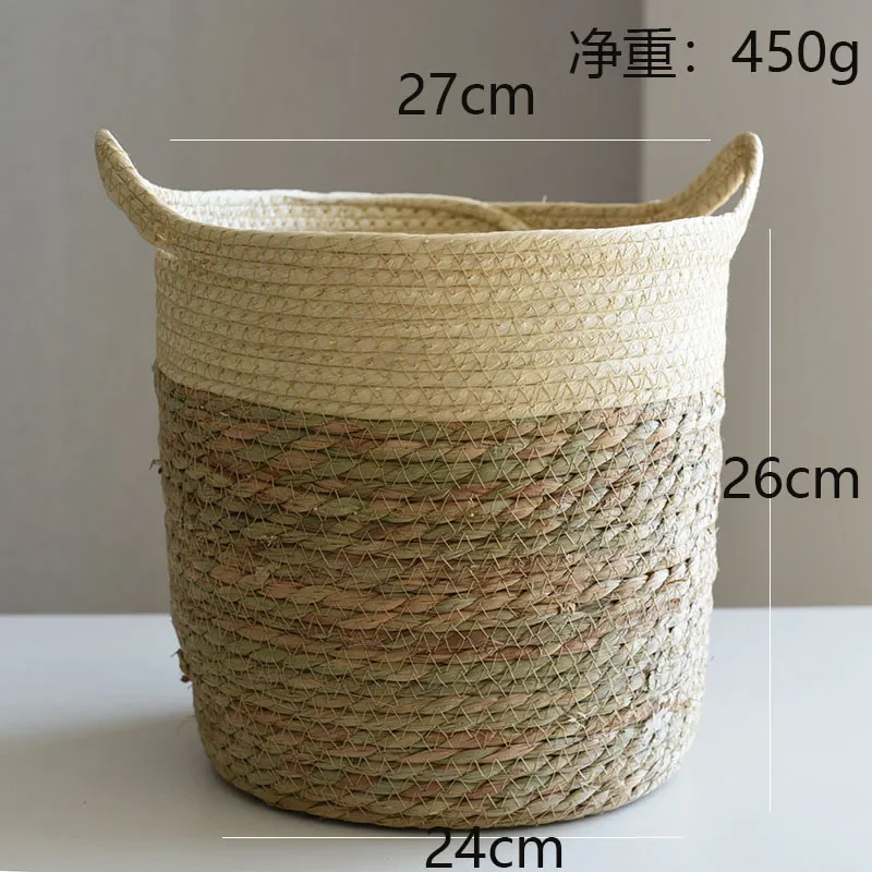 Natural Storage Basket Creative Natural Seagrass Rattan Straw Wicker Folding Flower Pot Baskets Garden Planter Laundry Supplier