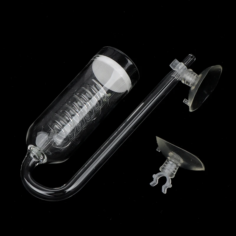 CO2 Diffuser Aquarium Glass Spiral Carbon Dioxide Atomizer With Suction Cup For Planted Fish Tank Accessories