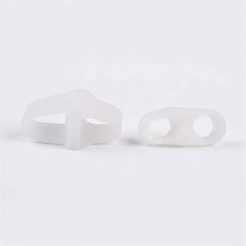 1 Pair Silicone Two Hole Toe Separator Comfortable Breathable Hallux Valgus Guard Relieve Pain Toe Protector