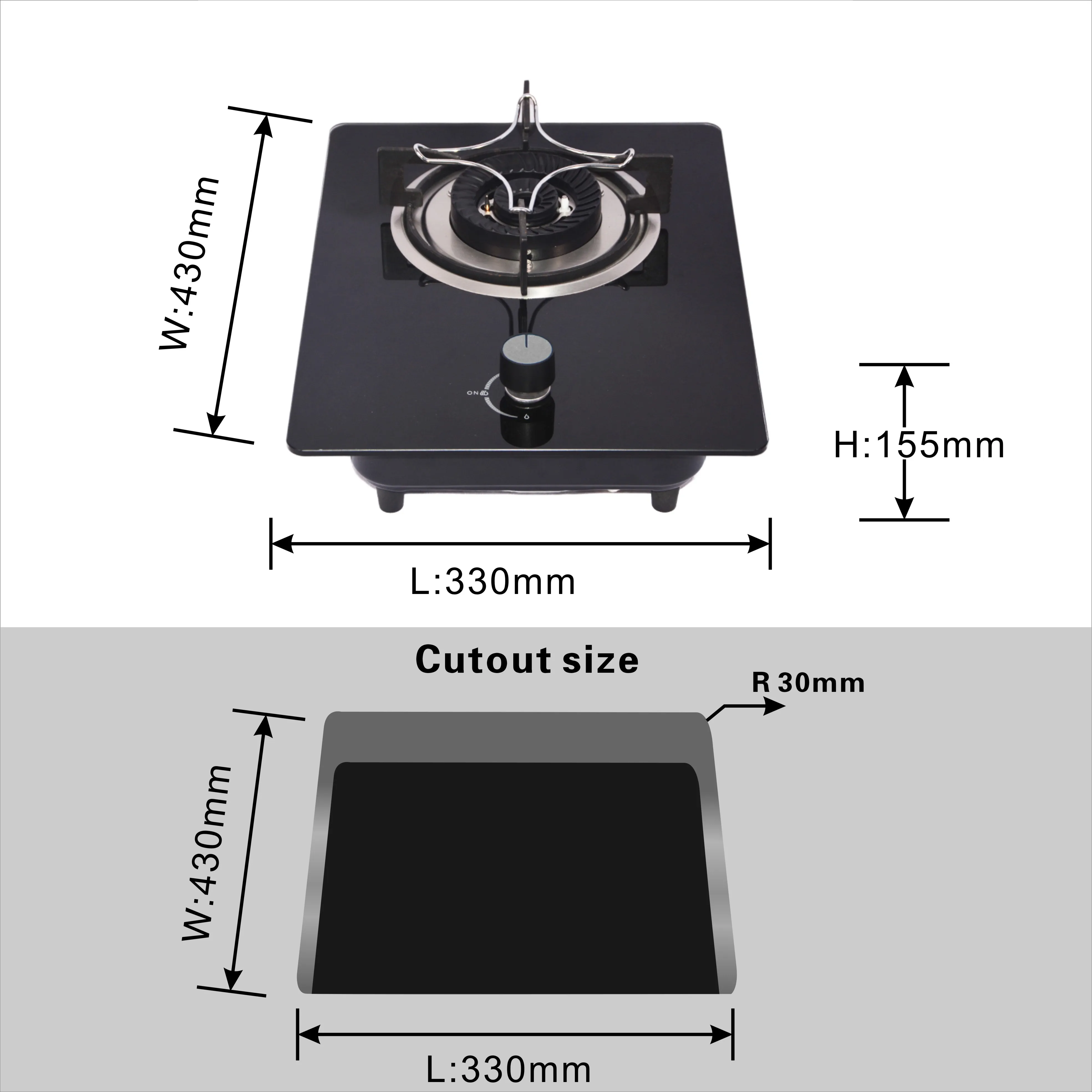 OEM Manufacturer High Quality Gas Stove 1 Burners Cast Iron Pan Support Kitchen Cooker Built in Gas Hob