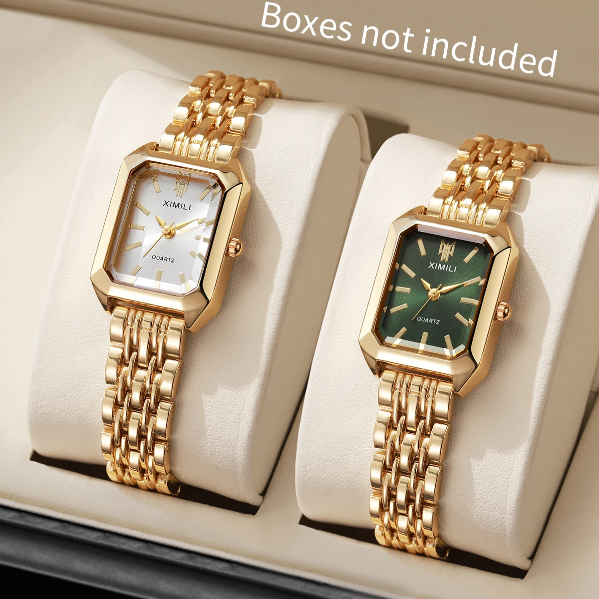 1/2/4PCS Elegant Rectangle Woman Quartz Watch Luxury Stainless Steel Band Ladies Wristwatches Relogio Feminino（Without Box）