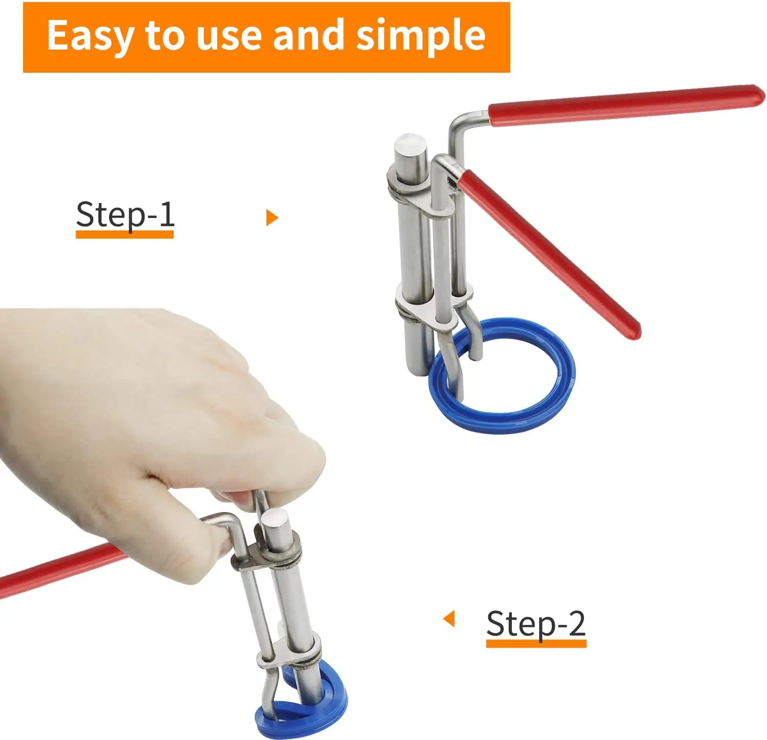 Hydraulic Cylinder Piston Rod Seal Installation Tool, for U-Cup Seal Installer Anti-slip - 3 PCS （S/M/L）