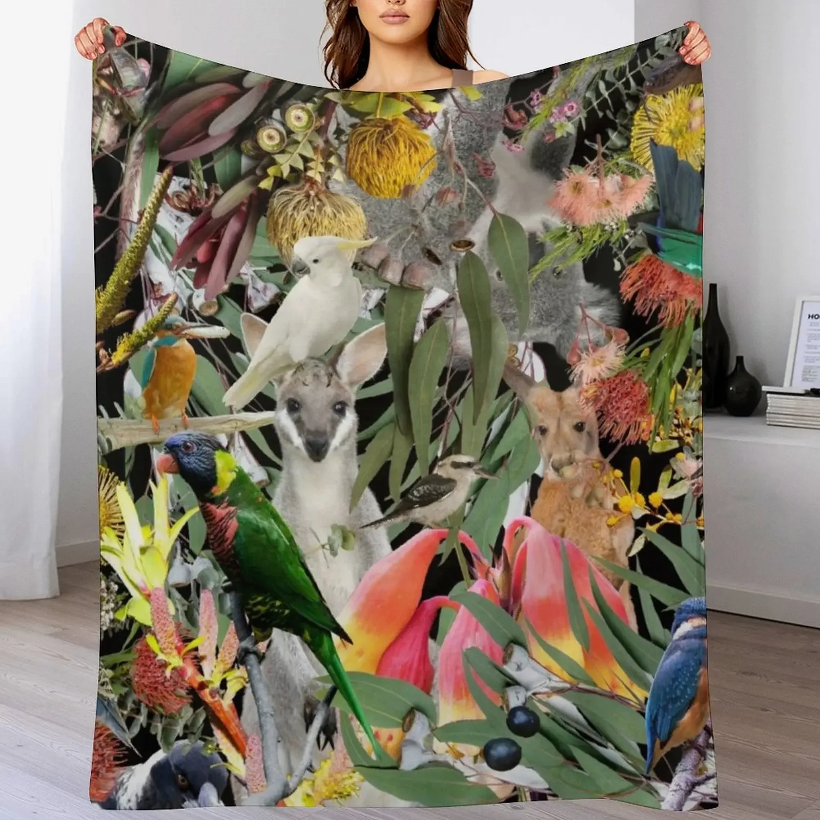 

Australian Natives Throw Blanket Blankets For Sofas Camping blankets ands Decorative Sofas Blankets