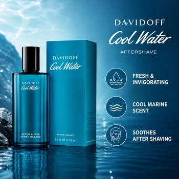 Davidoff Cool Water After Shave Lotion 125ml& 75ml Man's skincare 1