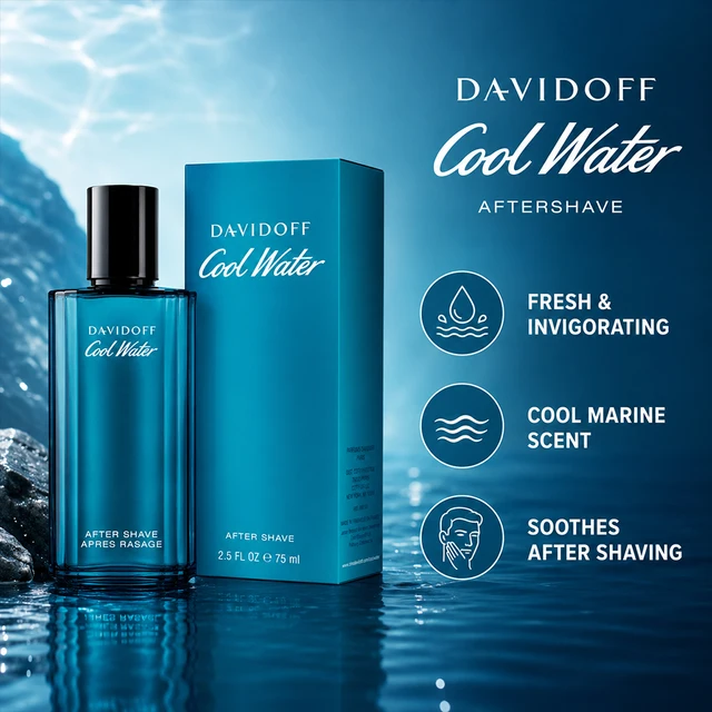 Davidoff Cool Water After Shave Lotion 125ml& 75ml Man's skincare 1