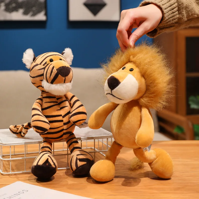 30/35 سنتيمتر Kawaii الكرتون الغابات الحيوان الأسد زيبرا ليوبارد محشوة ألعاب من نسيج مخملي للأطفال قرد الراكون اليدوية دمية هدية