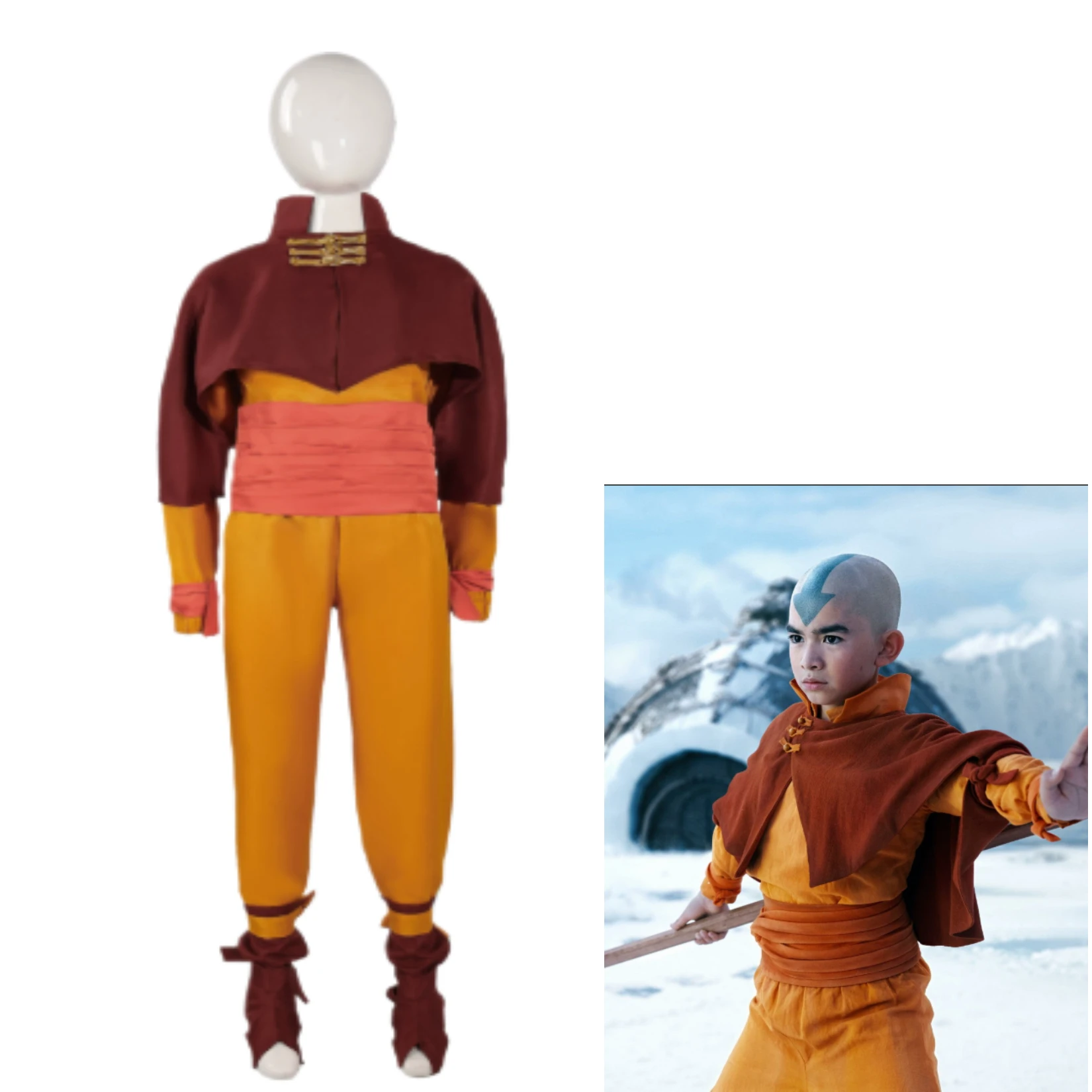 Live Action Anime Cosplay - Disfraz de Cosplay de Aang, Avatar: