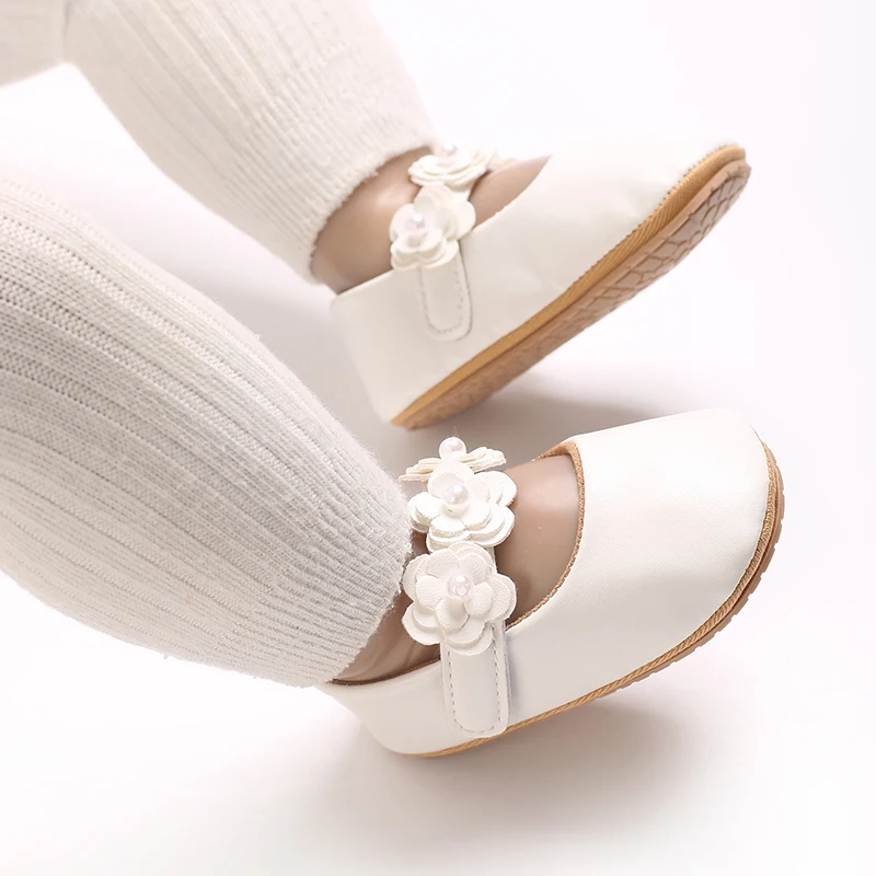 أحذية Suefunskry للفتيات الصغيرات، أحذية مشاية أولى ناعمة من جلد البولي يوريثان غير قابلة للانزلاق للأطفال الصغار #3