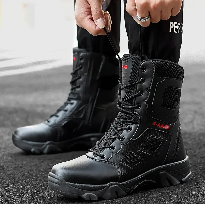Men Shoes Winter Men Combat Tactical Boots 2026 Ankle Work Safety Shoes Special Force Army Boots Male Waterproof Motorcycle Shoe