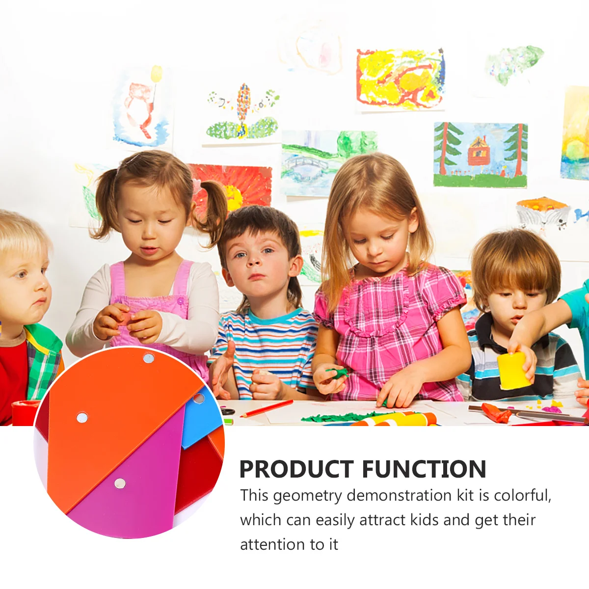 

11Pcs Magnetic Geometry Plates Colorful Double-Sided Demonstration Prop Teaching Plate Educational Math Tool Plate