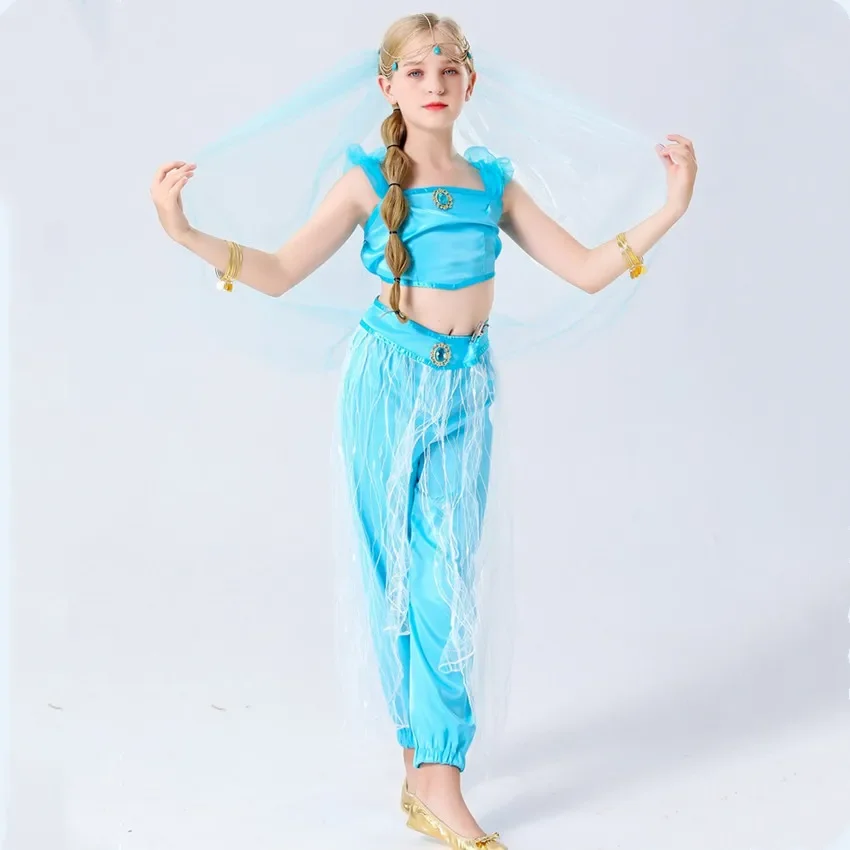 Girls Cosplay Jasmine Princess Costume For Children