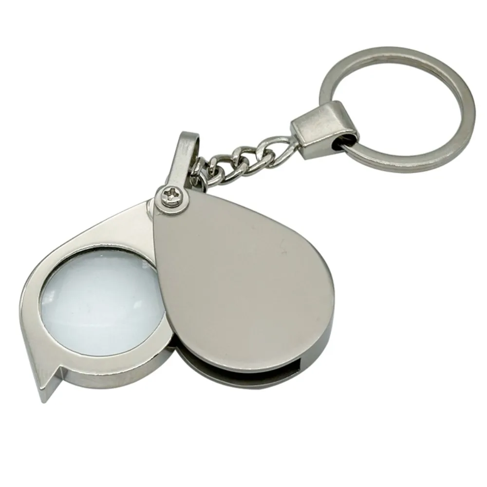 15X Folding Keychain Magnifying Glass Compact Portable Pocket Loupe Multifunctional Reading Holiday Decor Gift