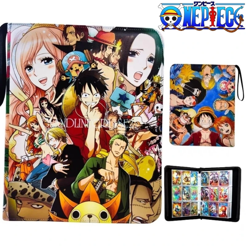 New Listed Onepiece Cartoon Anime Game Battle Card Booklet Zipper Binder Card Holder Card Cas Vmax Game Card Collection Toys Gif