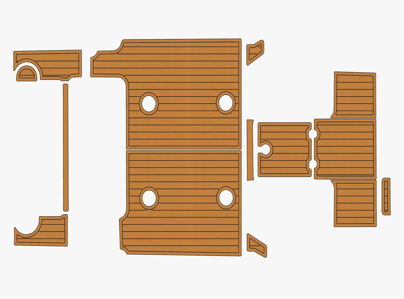 

2000-2005 Pursuit 2870 Walkaround 1/4" 6mm EVA foam Non-Slip PVC Teak Decking marine Mat aqua carpet Marine Floor