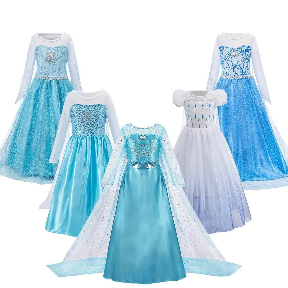 

Children Christmas Costume Girl Princess Dress Kids Elsa Dress Cosplay Costume Fancy Baby Girl Birthday Evening Dress 3-10 Years