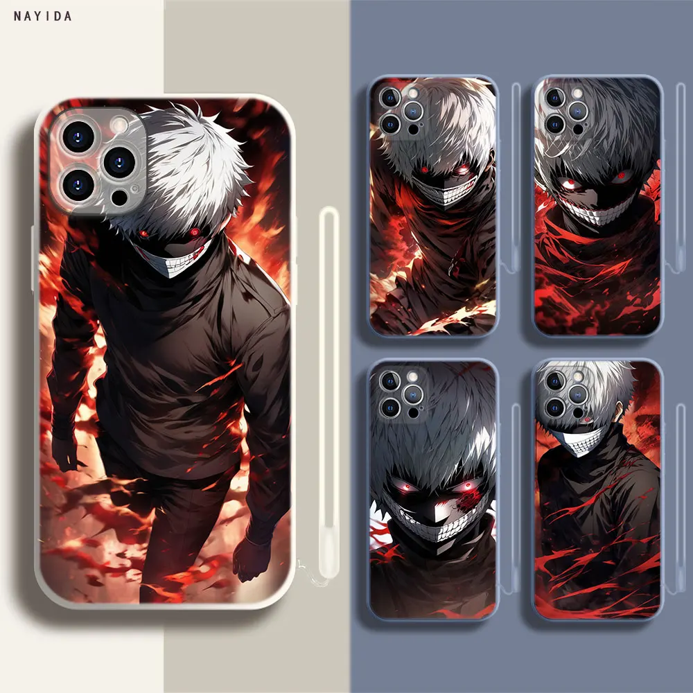 Soft Silicone Phone Case For Apple iPhone 15 14 13 12 11 Pro X XS Max XR Plus Mini Cover kaneki ghoul para