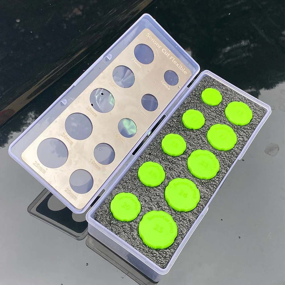 مجموعة استنسل الفينيل للكشف عن رادار السيارة من KUNAISI Pro - أدوات قالب قطع دقيقة بمقبض دائري 16-25 مم لتغليف أفلام السيارة