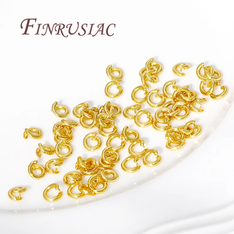 10-30 Teile/los 5,5/7,5mm Single Loop Offene Biegeringe 18K Gold Überzogene Spaltringe Anschlüsse Für Schmuck Machen, Findings Für DIY – Detail 9