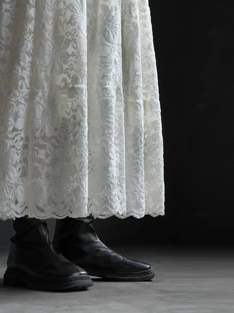 

Новая винтажная юбка Warmo2026 весна-лето с вышивкой и кружевом, миди, А-силуэт, женская, с вырезами, длинная, приятная к телу, дышащая