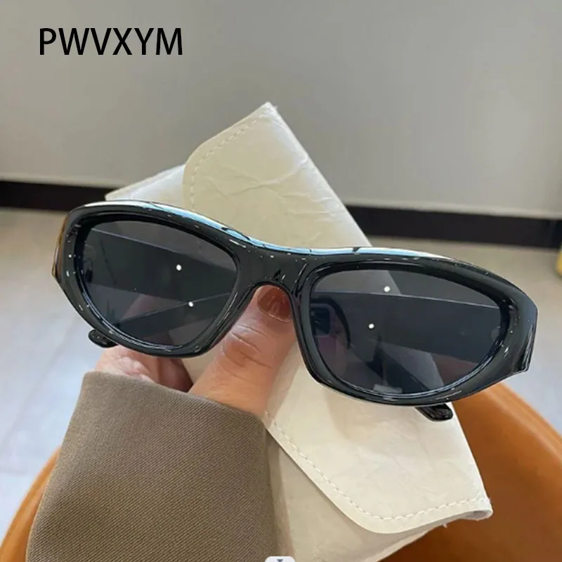 New Y2K Sports Punk Óculos De Sol Mulheres Brand Designer Oval Goggle Homens Óculos De Sol De Luxo UV400 Colorido Espelho Moda Eyewear