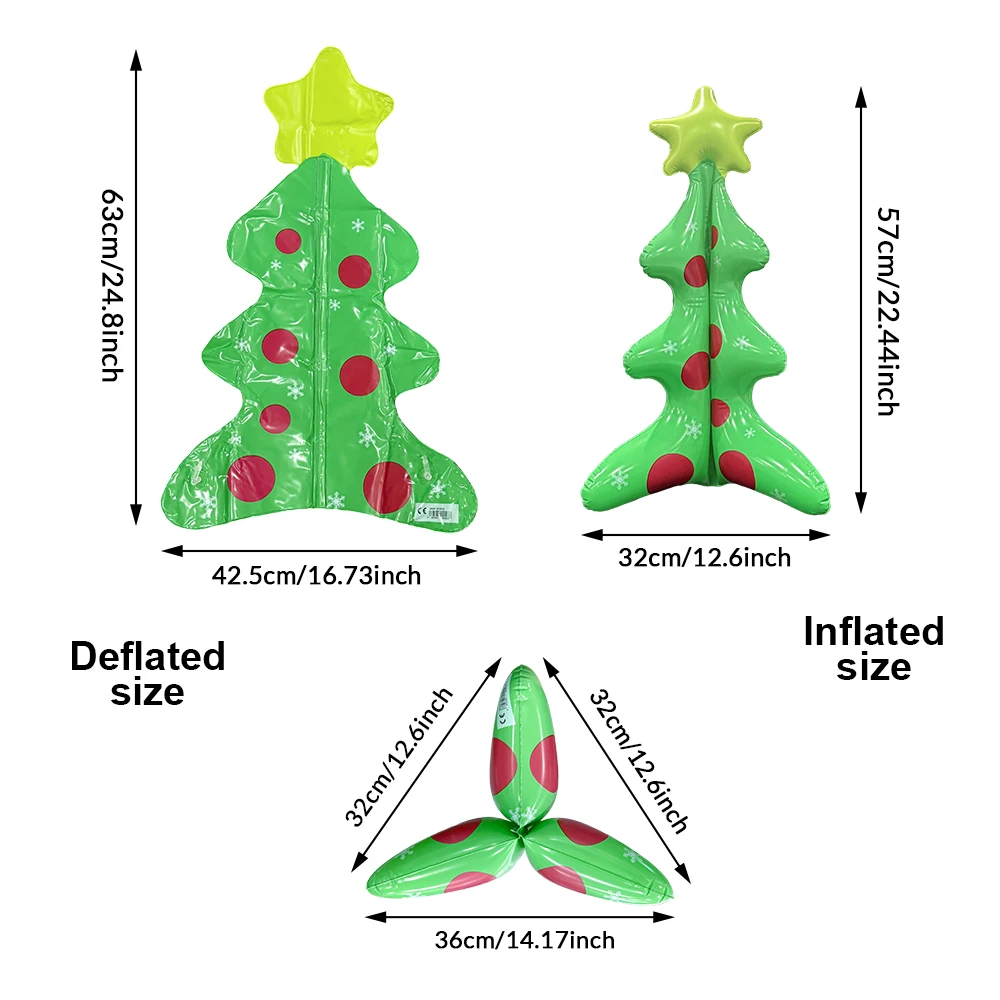 1-delige PVC kerst opblaasbare staande kerstboom buiten vakantie decoratie feestelijke benodigdheden 3D-basis inbegrepen
