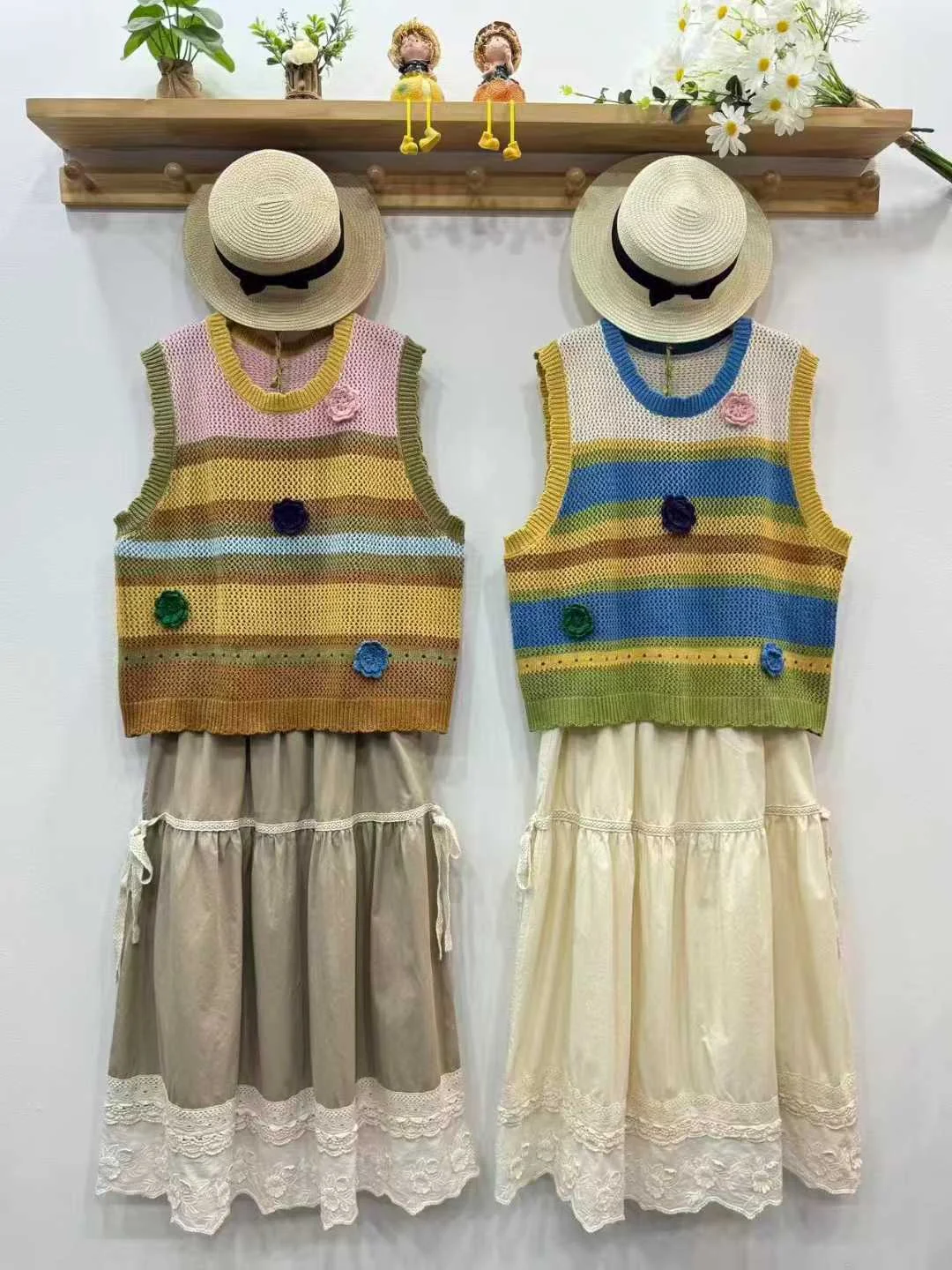 

Enianechu женский вязаный жилет в японском стиле ручной работы с цветочным узором, женский пуловер, зимний кавайный свитер без рукавов