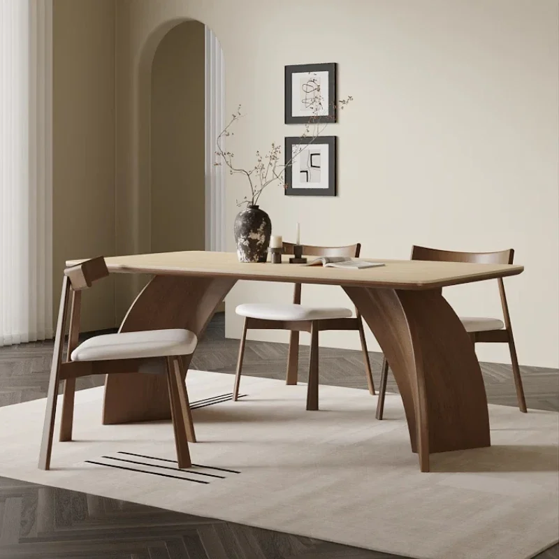 طاولة طعام حديثة مستطيلة بسيطة إيطالية رومانسية مريحة للكبار طاولة عالية الجودة لصالون المطبخ أثاث موبليس #2