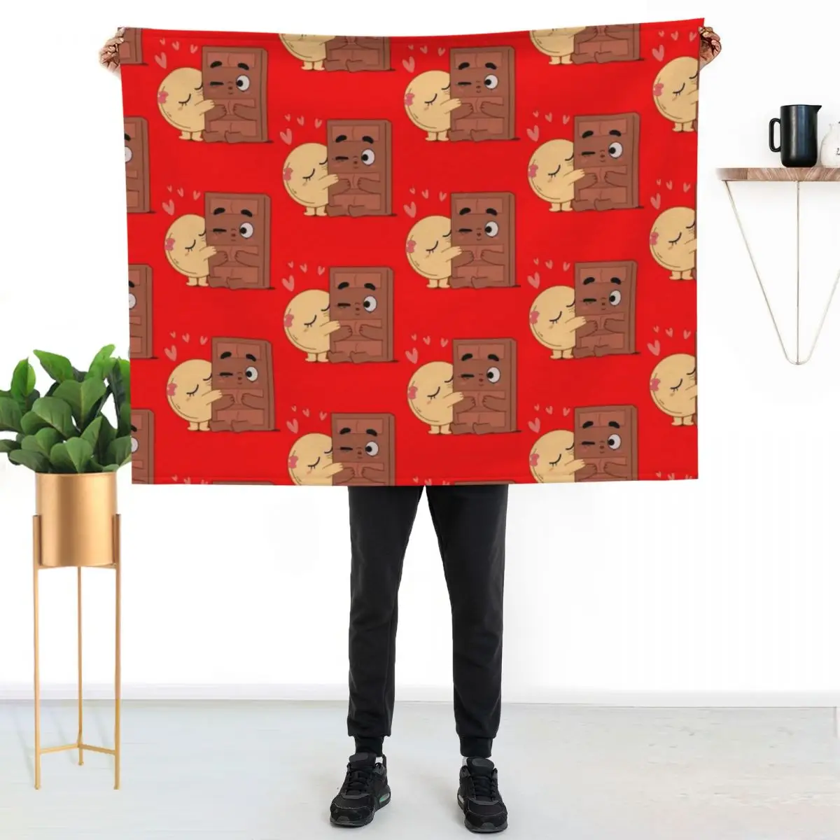 Sweet Kisses Choco Pancake Valentines Couples Love Throw Blanket Kid'S Sleeping Bag Plaid Luxury St Decorative Beds Blankets
