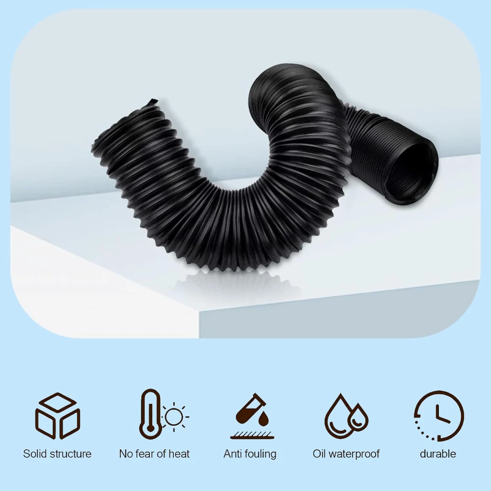 1 Buah Selang Saluran Udara Mobil 2.5 "Selang Saluran Udara Segar Fleksibel Dapat Ditarik Aksesori Asupan Modifikasi Otomotif Universal untuk Sebagian Besar Mobil