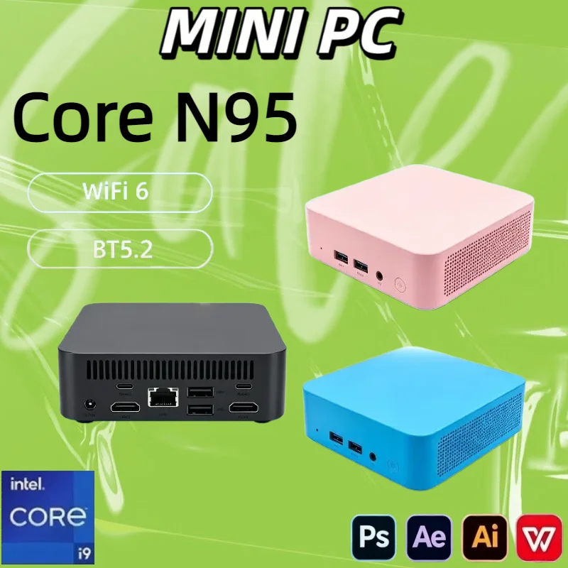 High Performance Slim Mini Pc Intel Core N95 Mini PC Computer 16GB RAM 1TB SSD Gaming PC Wifi 6 BT5.2 Mini PC Desktop