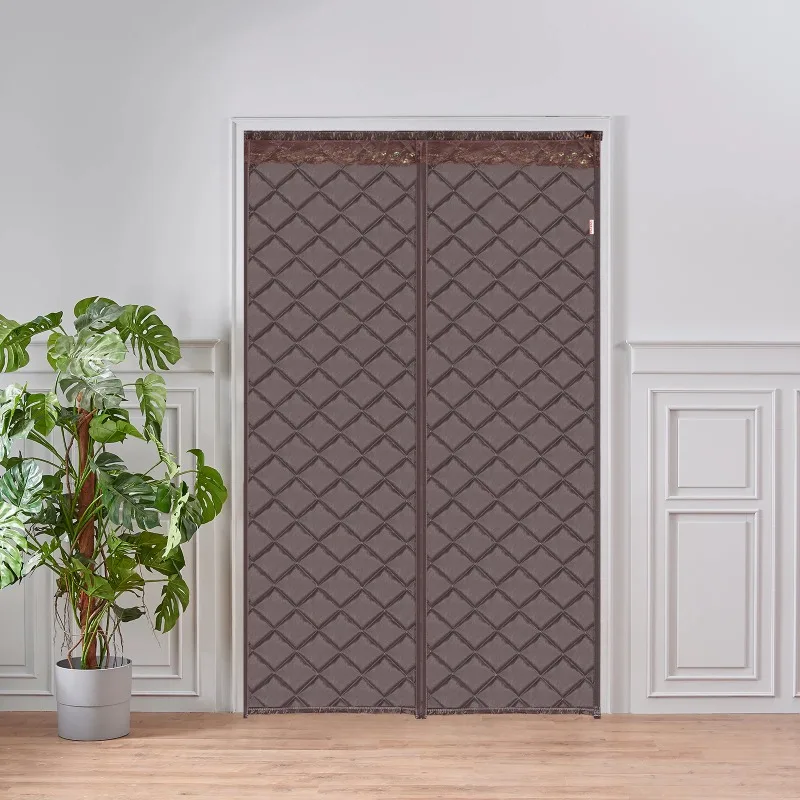 Winter Waterproof Door Curtain with Magnetic Insulation Door Curtain, Oxford Cloth Thickened Cotton Door Frame Door Insulation