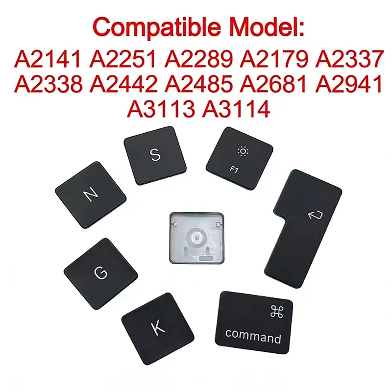 Replacement Individual Key Cap Black US UK For MacBook Pro/Air A2141 A2251 A2289 A2179 A2337 A2338 A2442 A2485 A2681 A3113