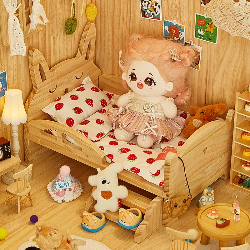 17cm Labubu Home Furnishings Room Decoration 15-20cm Cotton Doll Accessories 1/6 Doll House Decoration