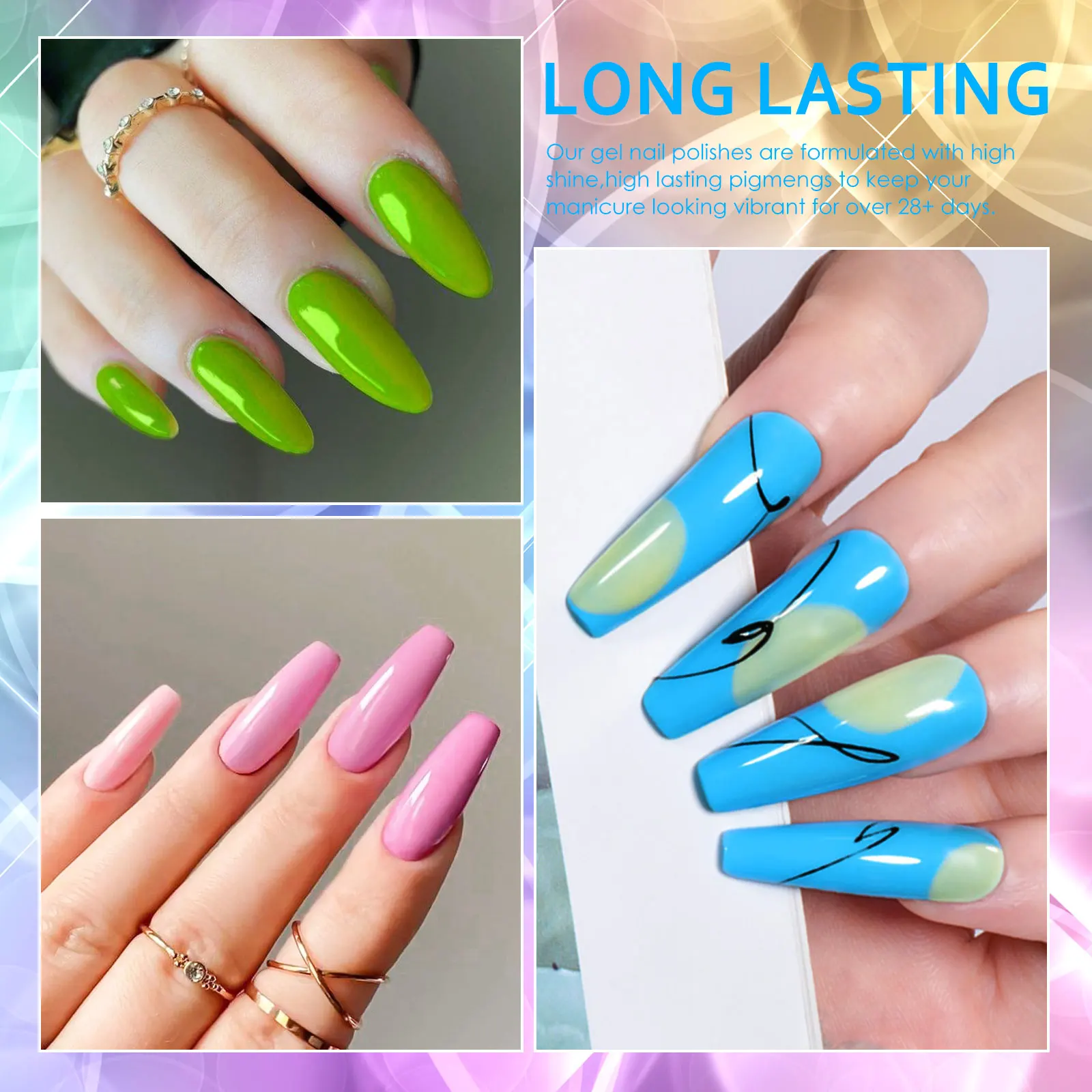 مجموعة جيل الأظافر الملون ، طبقة الأساس العلوية ، الورنيش ، نقع ، أشعة فوق البنفسجية ، LED ، شبه دائمة ، كل ذلك لتجميل الأظافر ، مجموعات ، 6 * ، 12 #5