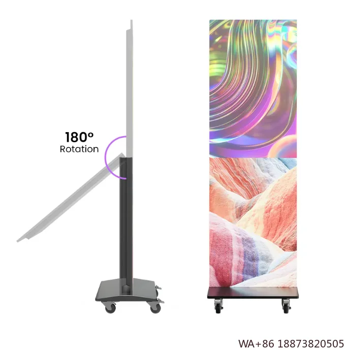 LED P2.5 مقاطع فيديو إعلانية مخصصة داخلية قابلة للطي ملصق شاشة تحكم واي فاي لوحة عرض ملصق محمولة قابلة للطي #3