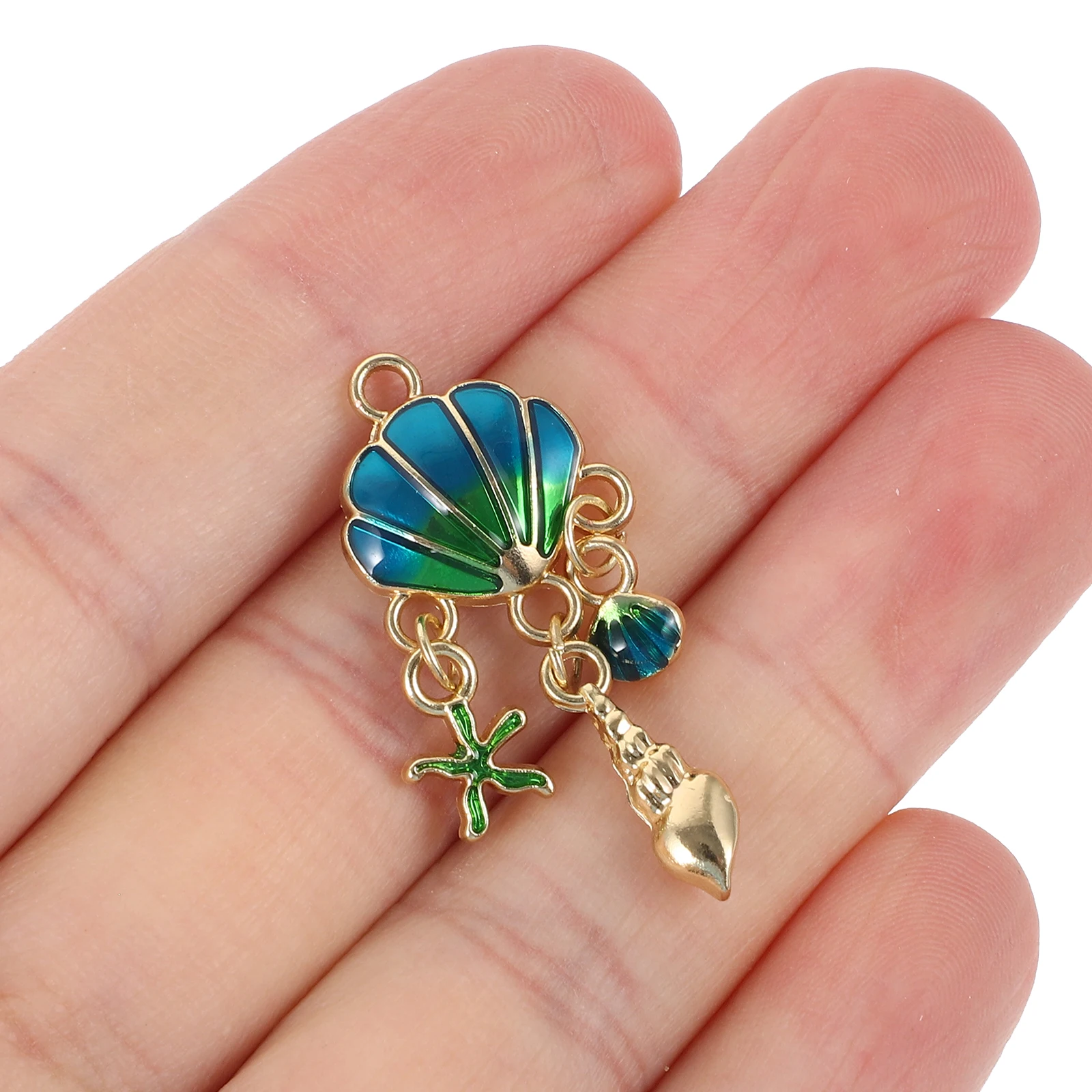 

10 Pcs Shell Screw Jewelry Accessories Alloy Charms Diy Seashells for Making Pendants Key Ring Findings