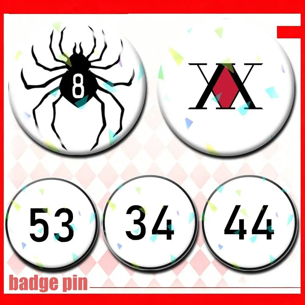 

Anime HunterXHunter NumberS Logo 25 32 44 58 75mm Badges Personalized Round Brooches Pins Accessory Customizable