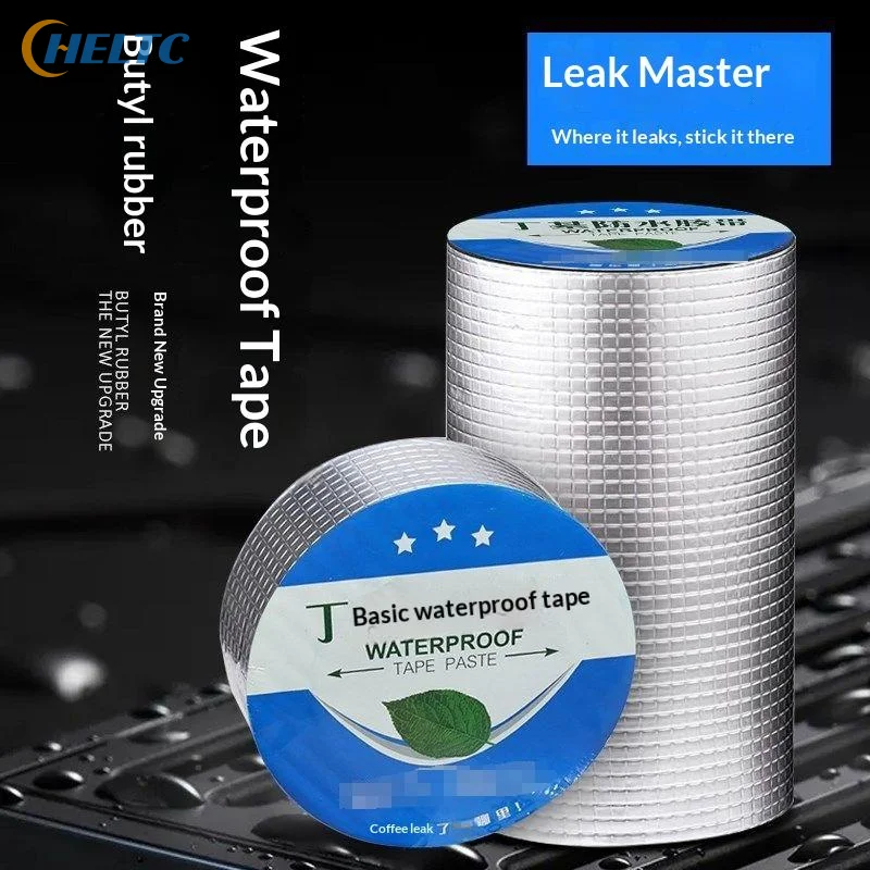 5M Super Sticky Aluminum Foil Butyl Rubber Tape Temperature Resistance Waterproof Roof Pipe Stop Leak Crack Duct Repair Tape