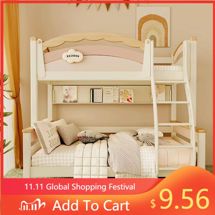 

Customizable Modern Handmade Wood Bed Set for Girls for Bedroom School & Hotel Use Functional Kids' Furniture