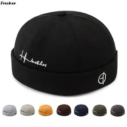 Men Retro Sailor Cap Beanies Hats Docker Cap Women Brimless Headwear Adjustable Skullcap Hat Street Style Hip Hop Rock Caps