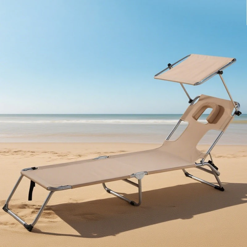 folding sunbathing recliner portable camping lightweight simple sunlounger outdoor beach lettino prendisole da esterno furniture