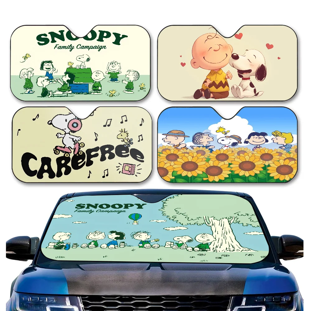 

Аниме милый S-Snoopy автомобильный солнцезащитный козырек, лобовое стекло, солнцезащитный козырек, внутренняя защита для грузовика, внедорожника, козырек, универсальный
