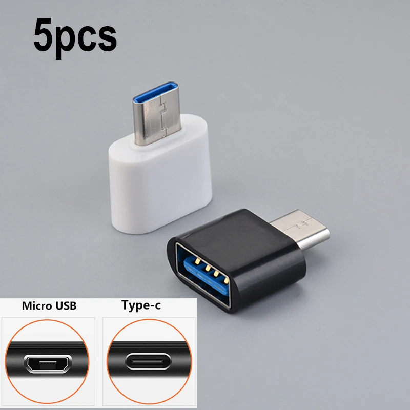 

5pcs Universal USB Type C Adapter Mini OTG Micro USB To USB Converter For Android Phones Tablet Micro-USB to USB2.0 Connector W2