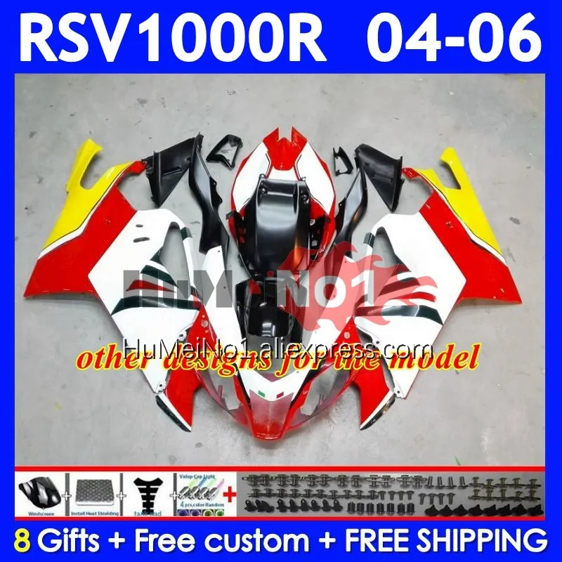 Silvery Red RSV-1000 For Aprilia RSV1000R Mille RV60 RSV1000RR 314No.0 RSV 1000 04 05 06 RSV1000 R RR 2004 2005 2006 Fairings