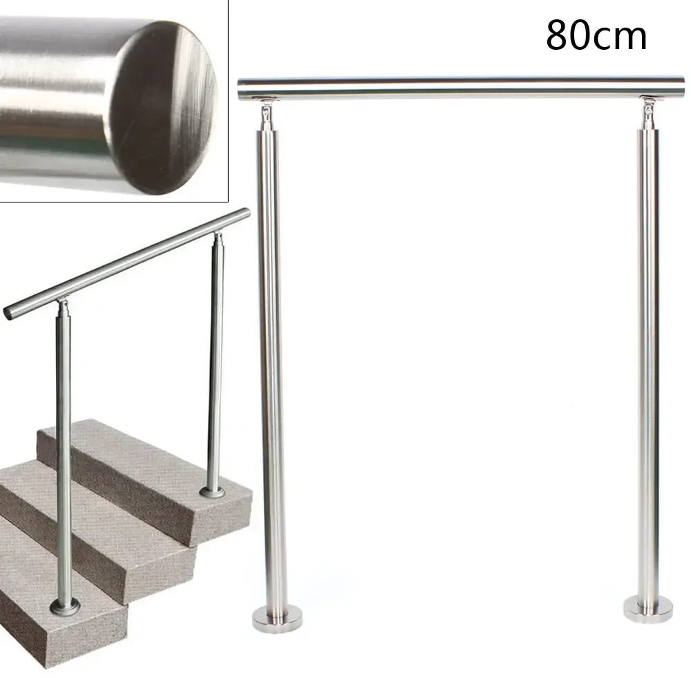 80cm Railing Stainless Steel Systems Handrail Kit Safety Grab Rail Interior Outdoor Mobility Garden Steps Stair Railing