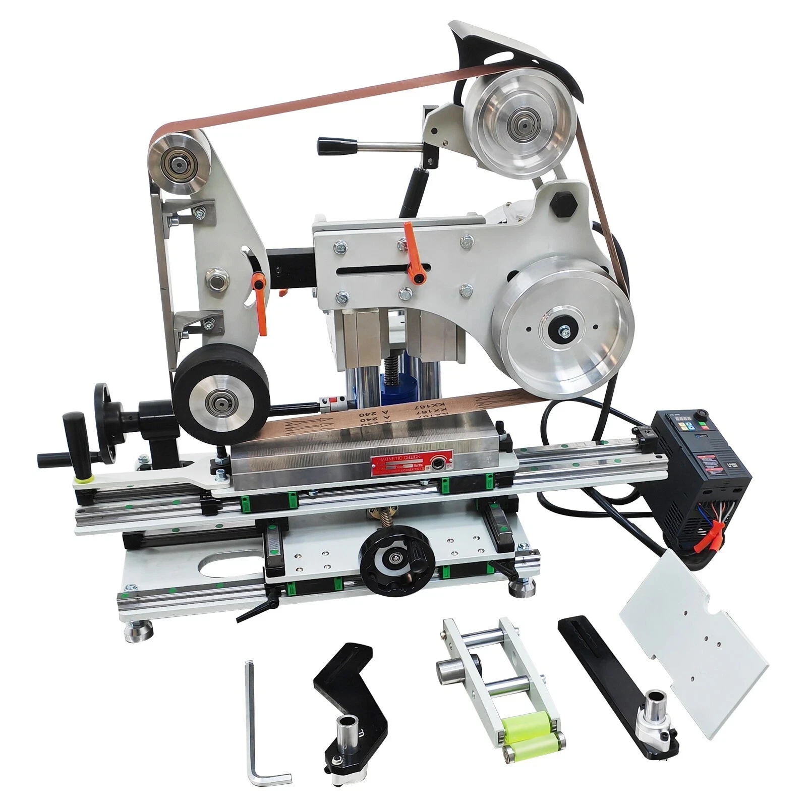 220V Dual-Function Belt Sander & Flat Grinder with Arc & Concave Features Core Motor Component