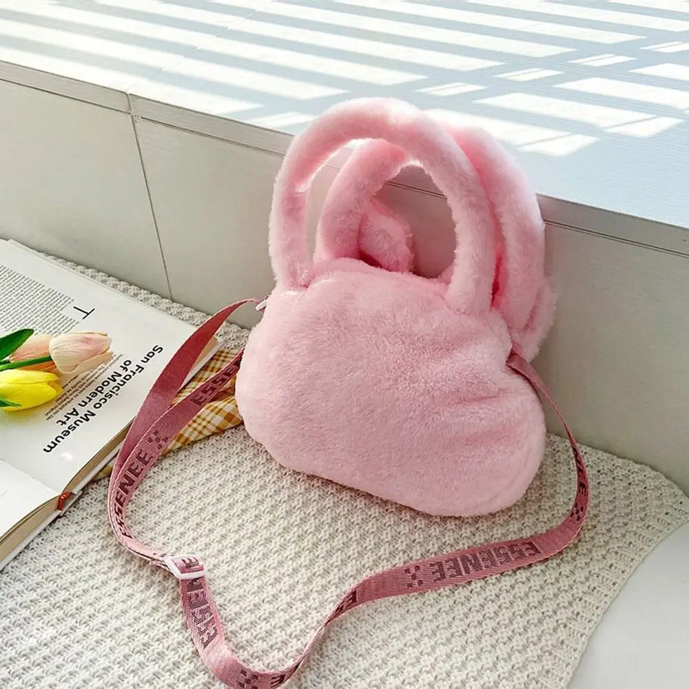 Sac à main en peluche étoile lapin pour filles, sac à main décontracté mignon, portefeuilles, sacs de messager, porte-monnaie pour enfants, sacs initiés par le dessin animé, sacs à bandoulière