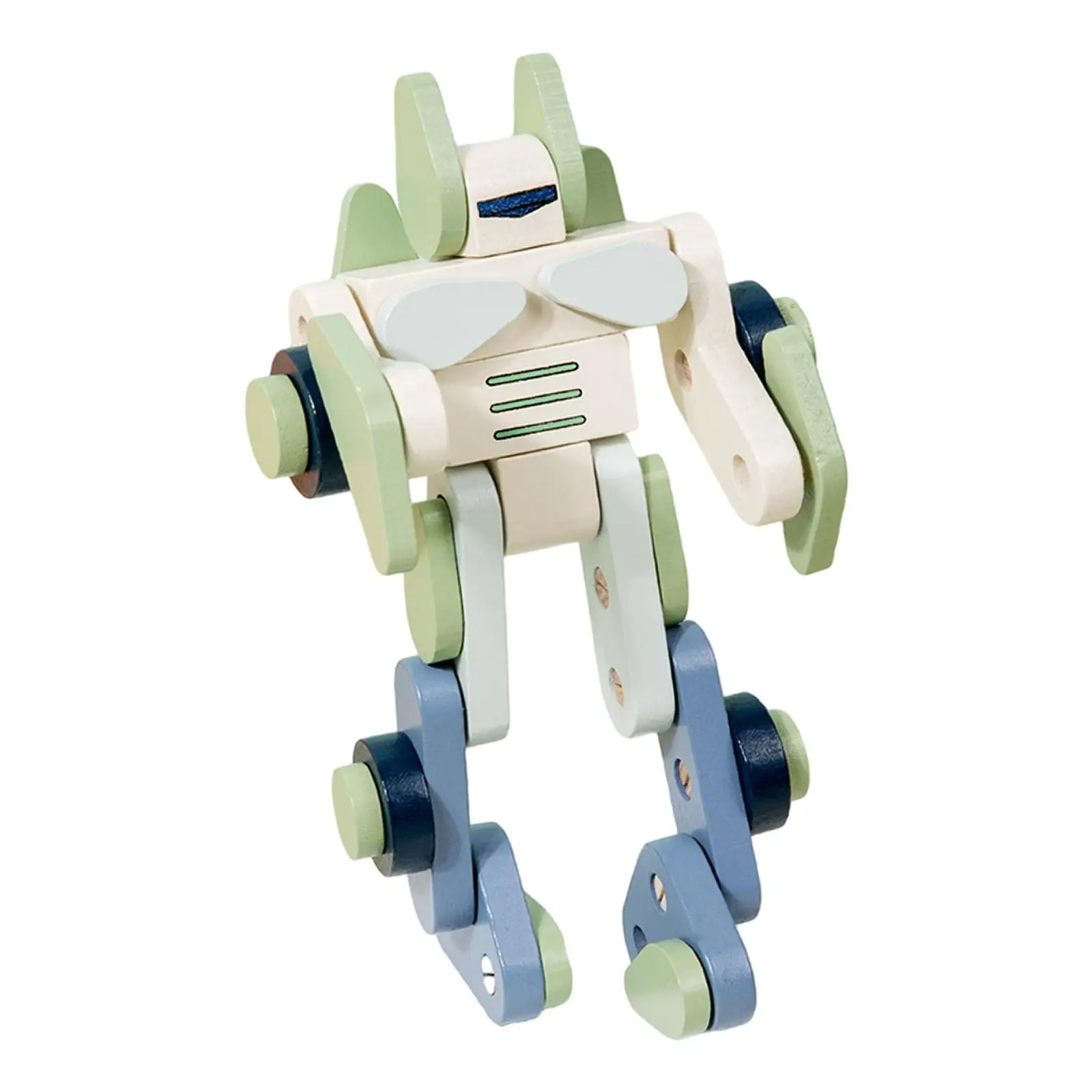 Robot Assembly Toys Wooden DIY Craft Kit for Children Educational Building Project Movable Joint Transforming Robot Toy