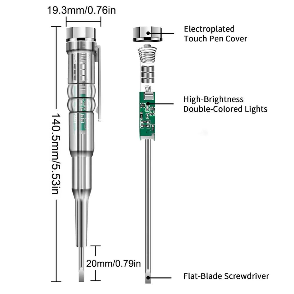 FINDAMAZE Electric Alert Tester Volt Test Pen Voltage Detector Electroprobe Home Electricity Tools Circuit Tester Plastic Handle