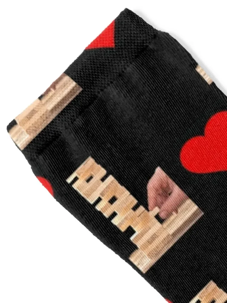 Love ( heart) Wood Stacking Game Socks short Stockings compression christmas stocking Women's Socks Men's